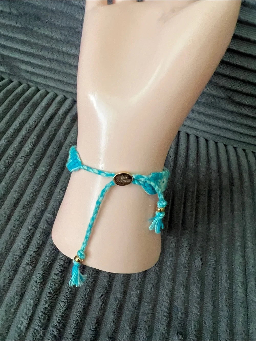 Juicy Couture | Blue Braided Bracelet Gold Bar